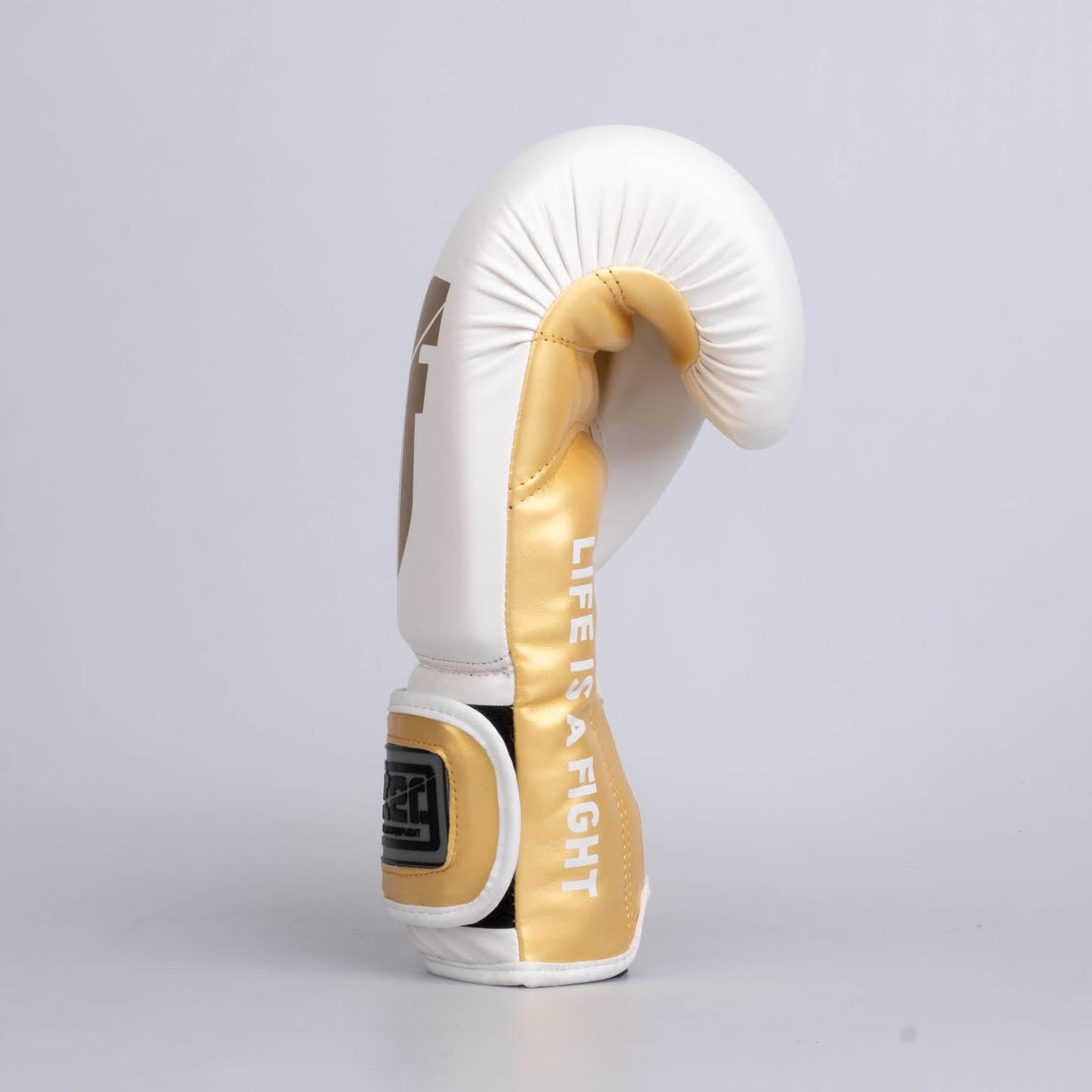 Fighter Boxhandschuhe Training PU – weiß/gold, FBG-TRP-002