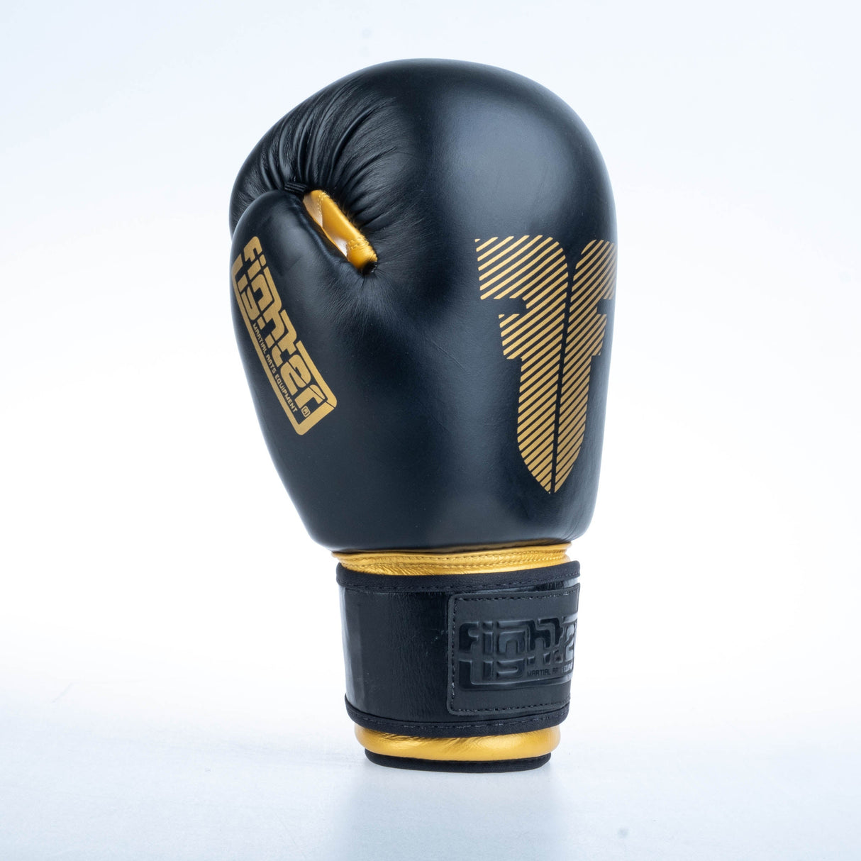 Fighter Boxhandschuhe Round – schwarz/gold, 1376-RNDXG