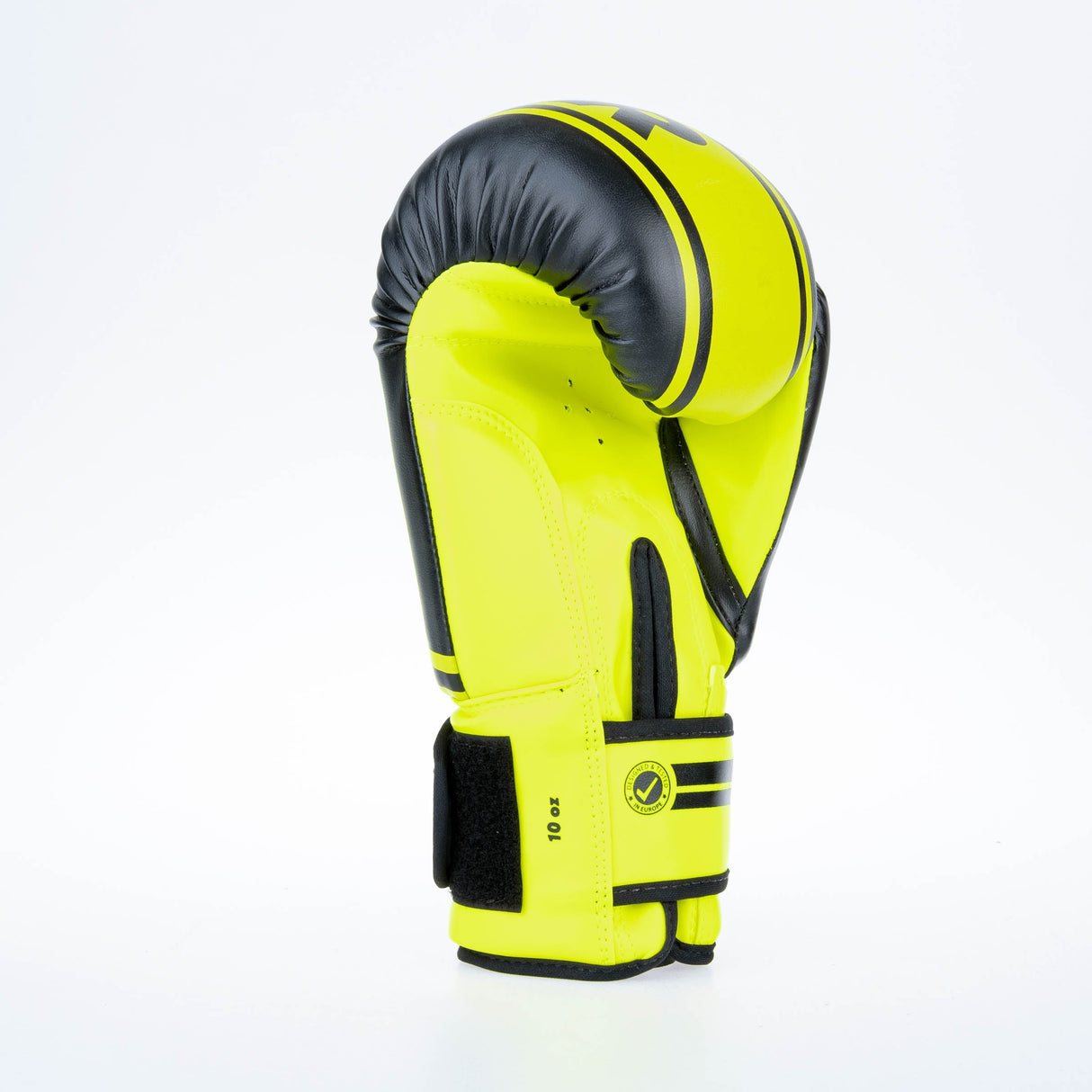 Fighter Boxhandschuhe Basic Stripe – neongelb/schwarz
