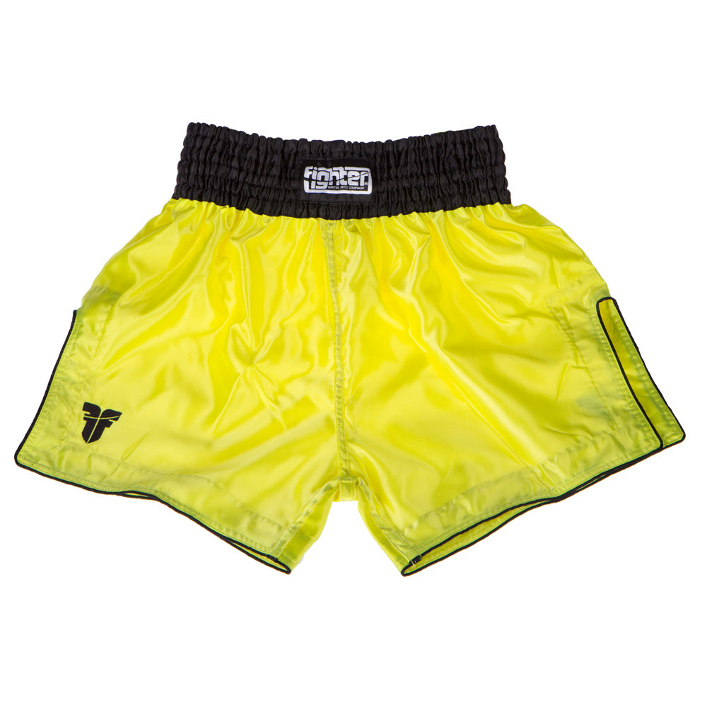 Fighter Thai-Shorts Bangkok Plain – neongelb/schwarz, FP08
