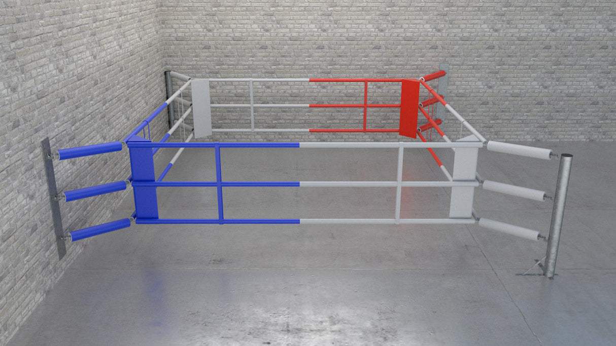 Bodenboxring Fighter Wall mit 3 Seilen, BRF-NF3W