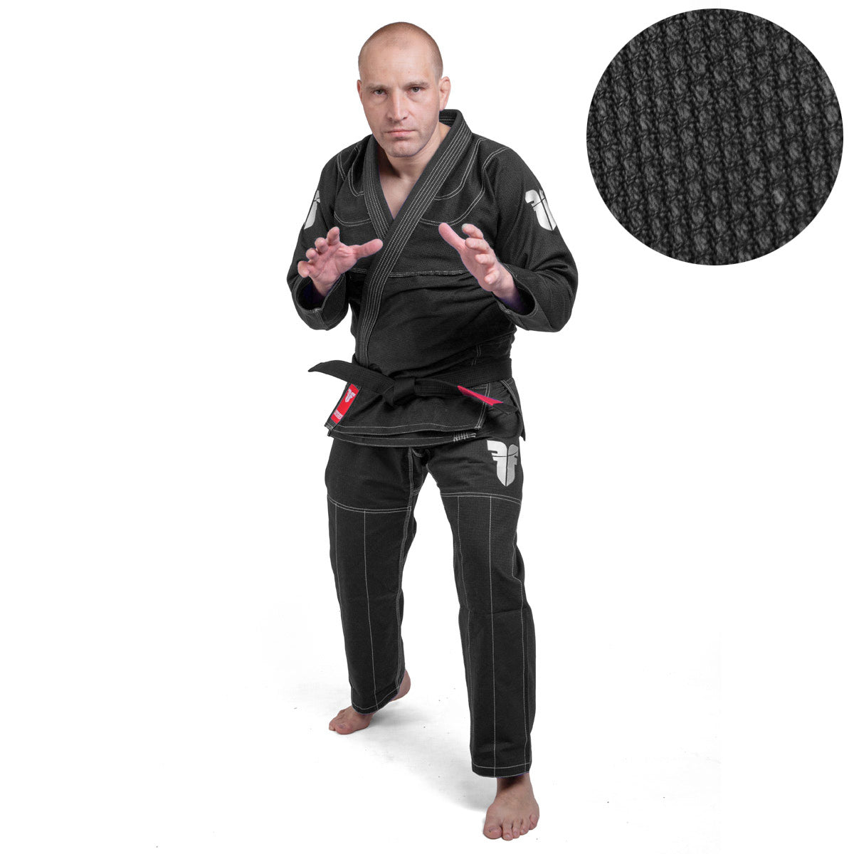 Fighter BJJ Kimono Rice Straw – KIDS – schwarz, BJJBL-09