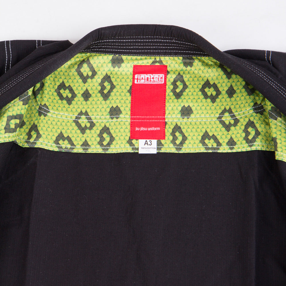 Fighter BJJ Kimono Rice Straw – KIDS – schwarz, BJJBL-09