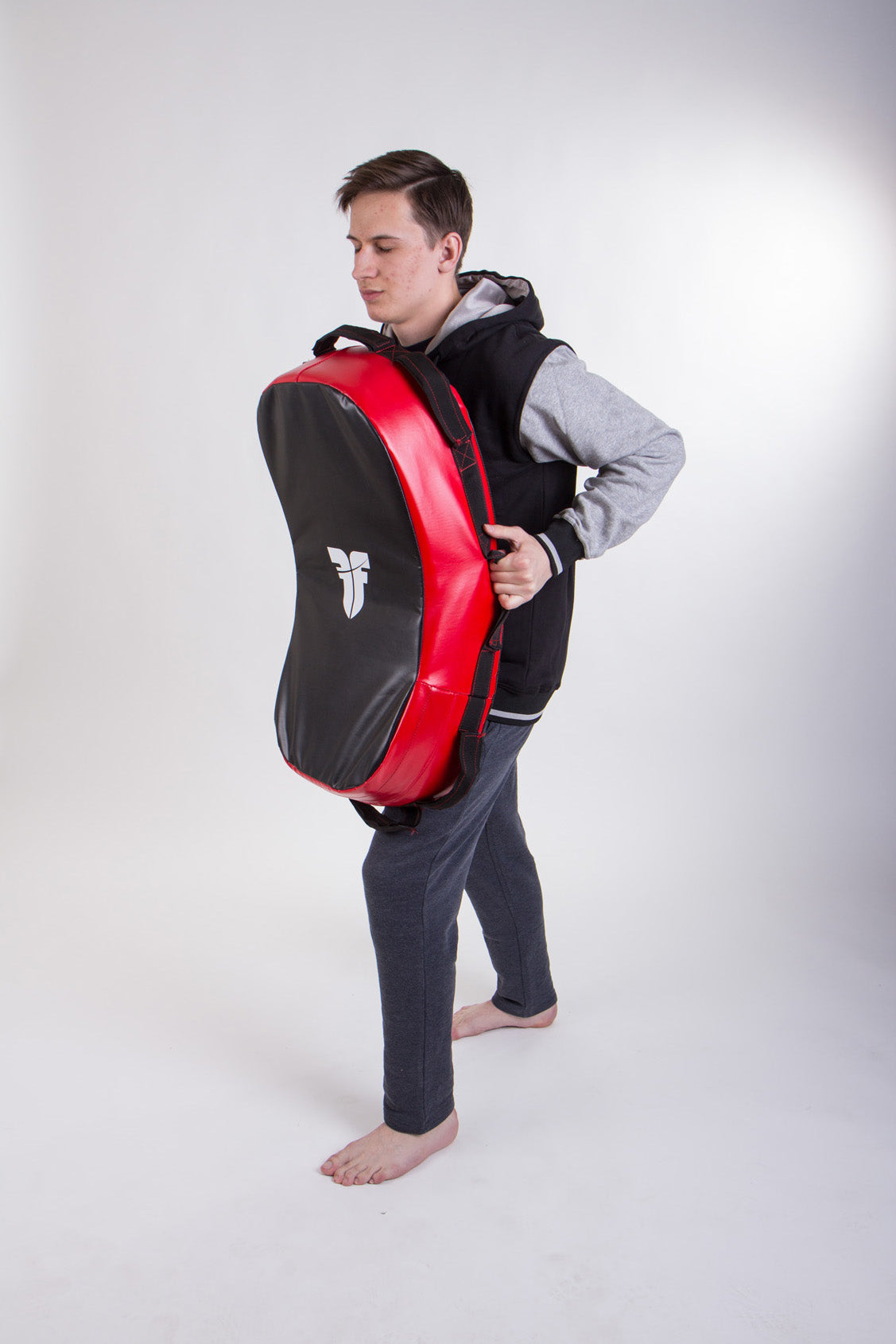 Fighter Reversible Kicking Shield – MULTI GRIP – schwarz/rot, FKSH-11