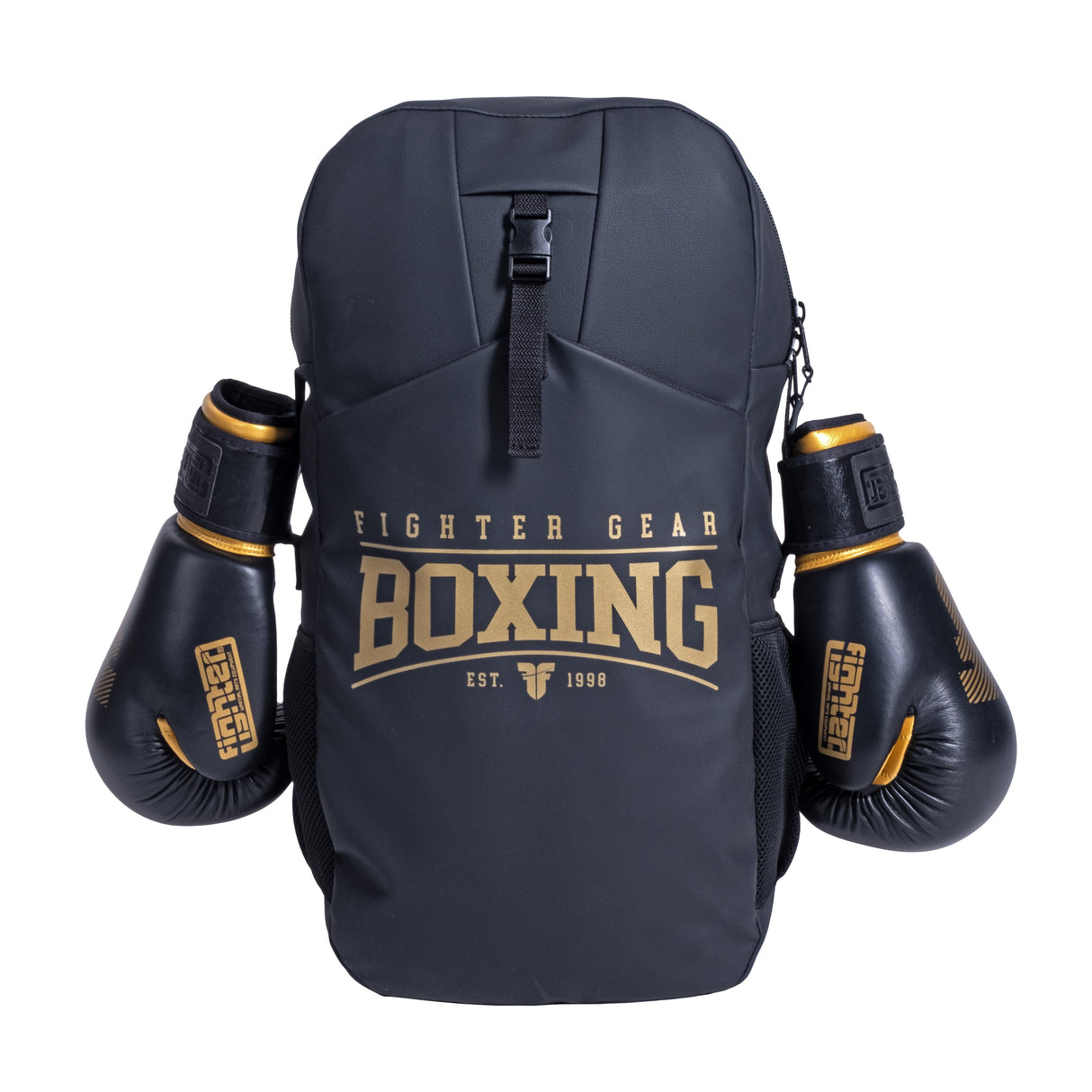 Fighter Performance Rucksack – schwarz/gold, Kunstleder