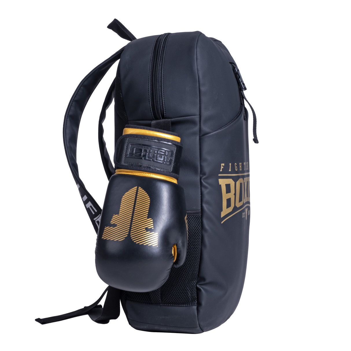 Fighter Performance Rucksack – schwarz/gold, Kunstleder