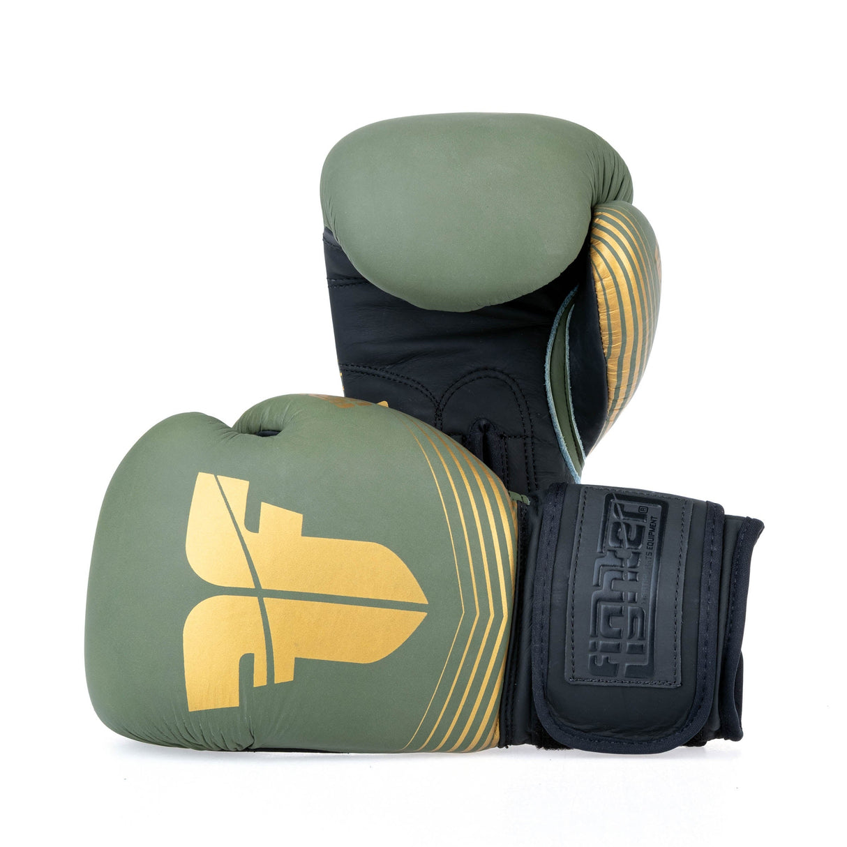 Fighter Boxhandschuhe SPLIT Stripes – Khaki/Gold