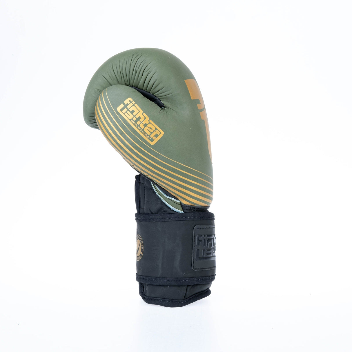 Fighter Boxhandschuhe SPLIT Stripes – Khaki/Gold