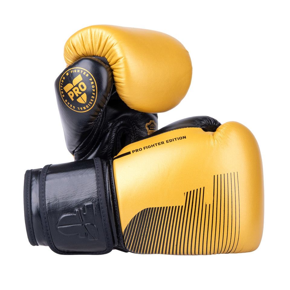 Fighter Pro Boxhandschuhe – gold/schwarz, FBG-PRO-005
