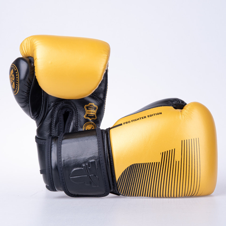 Fighter Pro Boxhandschuhe – gold/schwarz, FBG-PRO-005
