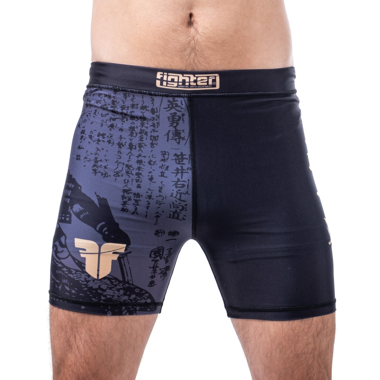 Fighter MMA Compression Shorts Samurai – schwarz/gold, FCSM-01-SAM