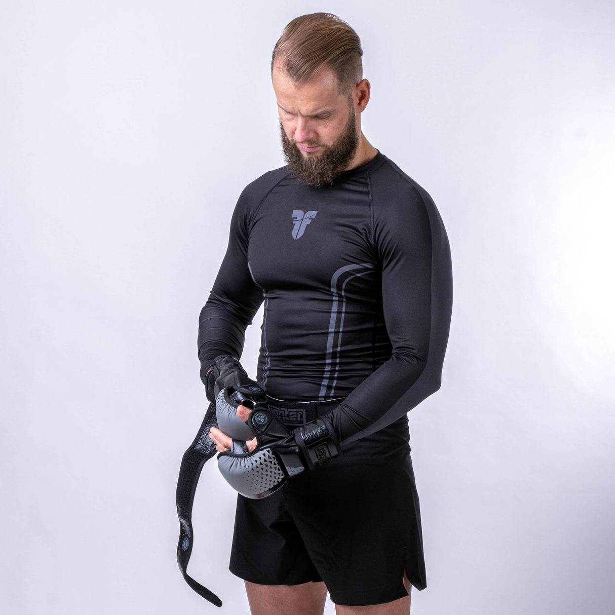 Fighter Rashguard Lines – schwarz, FRSG-LN