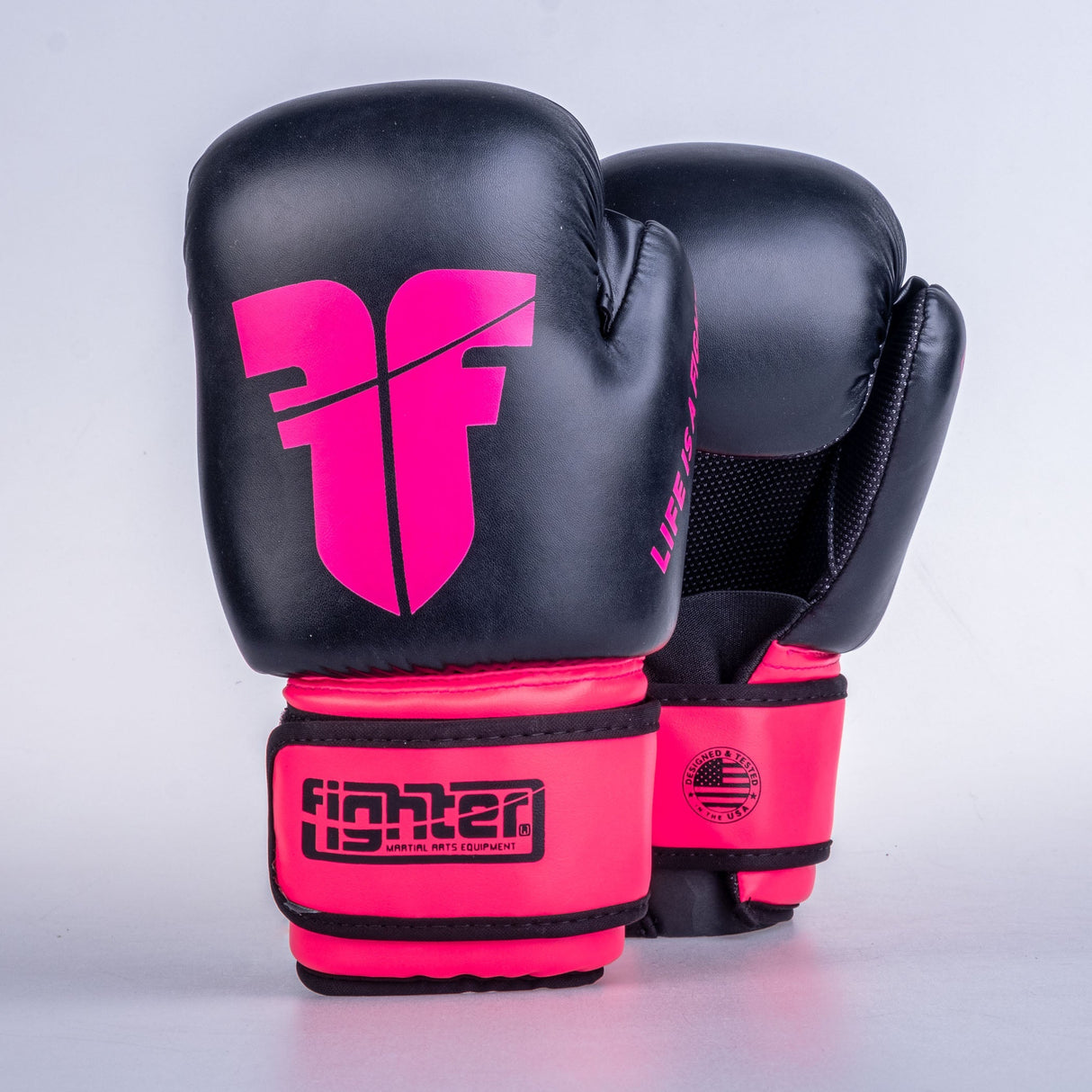 Fighter Open-Hand-Handschuhe – schwarz/pink, OHF-WRD-0207