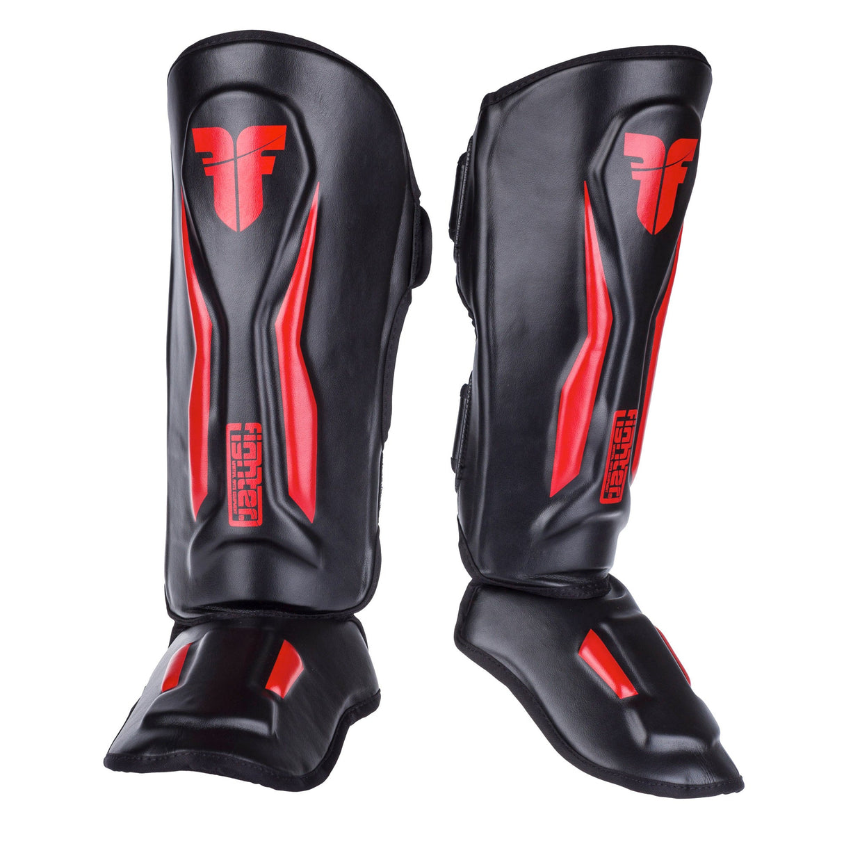 Fighter Schienbeinschoner Thai Ergo – schwarz/rot, FSG-004BR