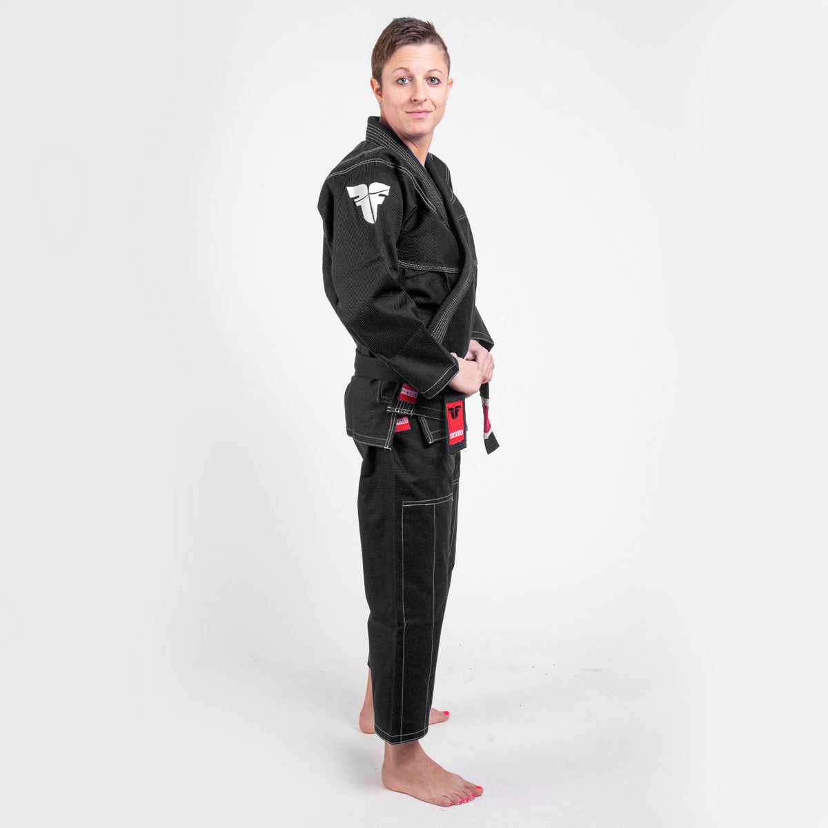 Fighter BJJ Kimono Rice Straw – schwarz, BJJBL-09