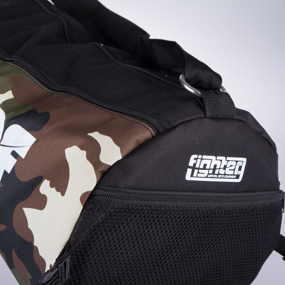 Fighter Roll-Sporttasche – schwarz/Camouflage, FSB-06