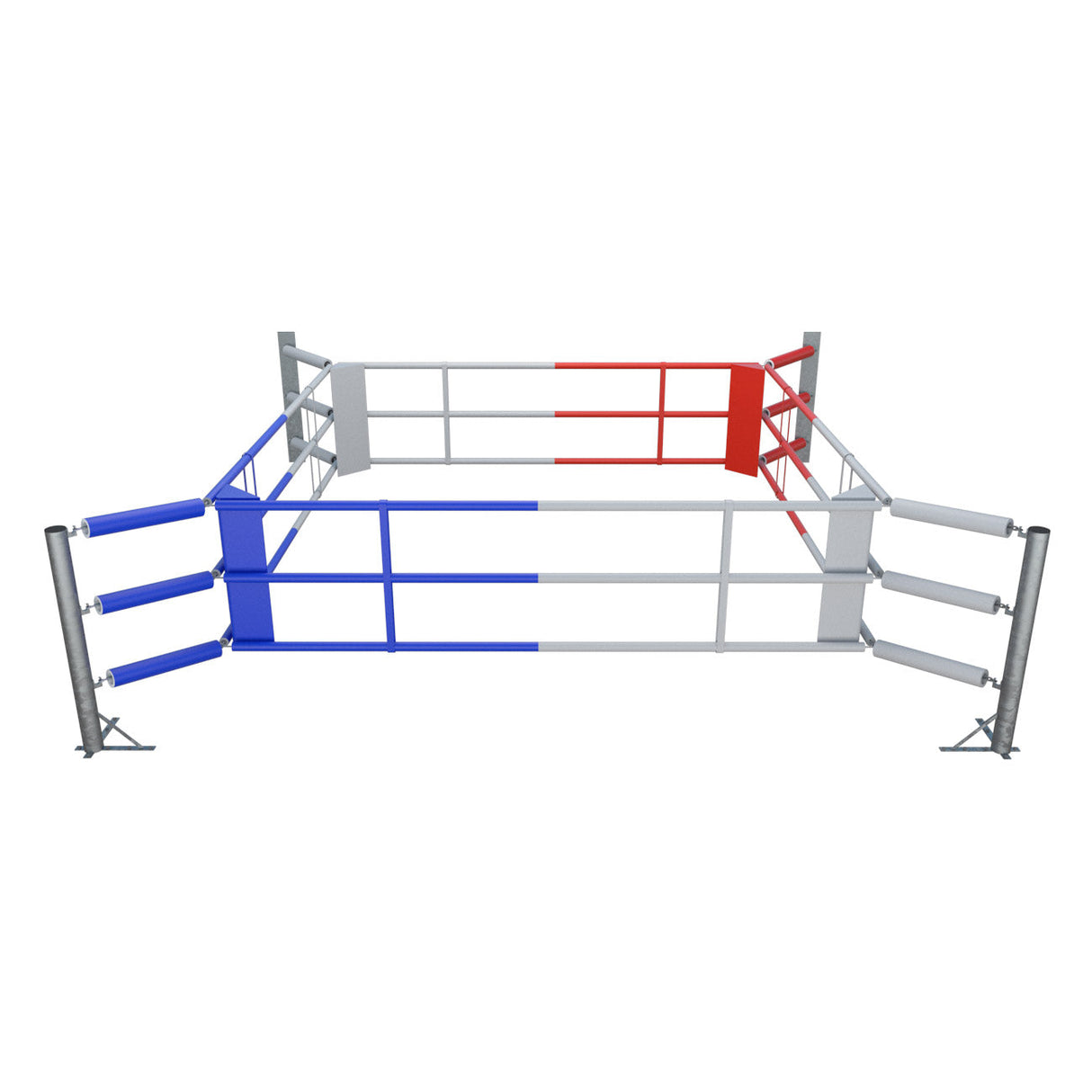 Bodenboxring Fighter Wall II mit 3 Seilen, BRF-NF2W