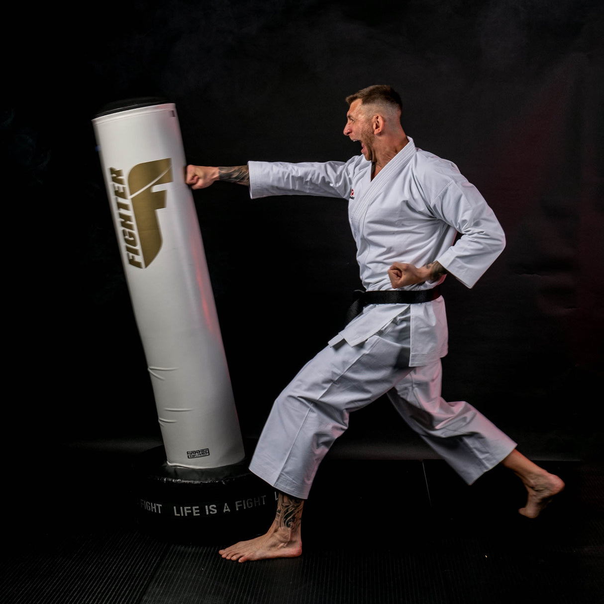 Fighter Classic Freistehender Boxsack – khaki/schwarz, FSBF-EV-1002