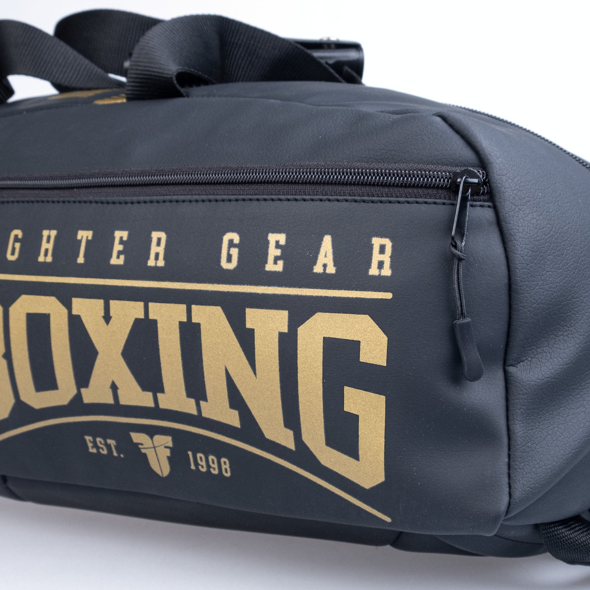 Fighter Sporttasche Boxen – schwarz/gold, Kunstleder