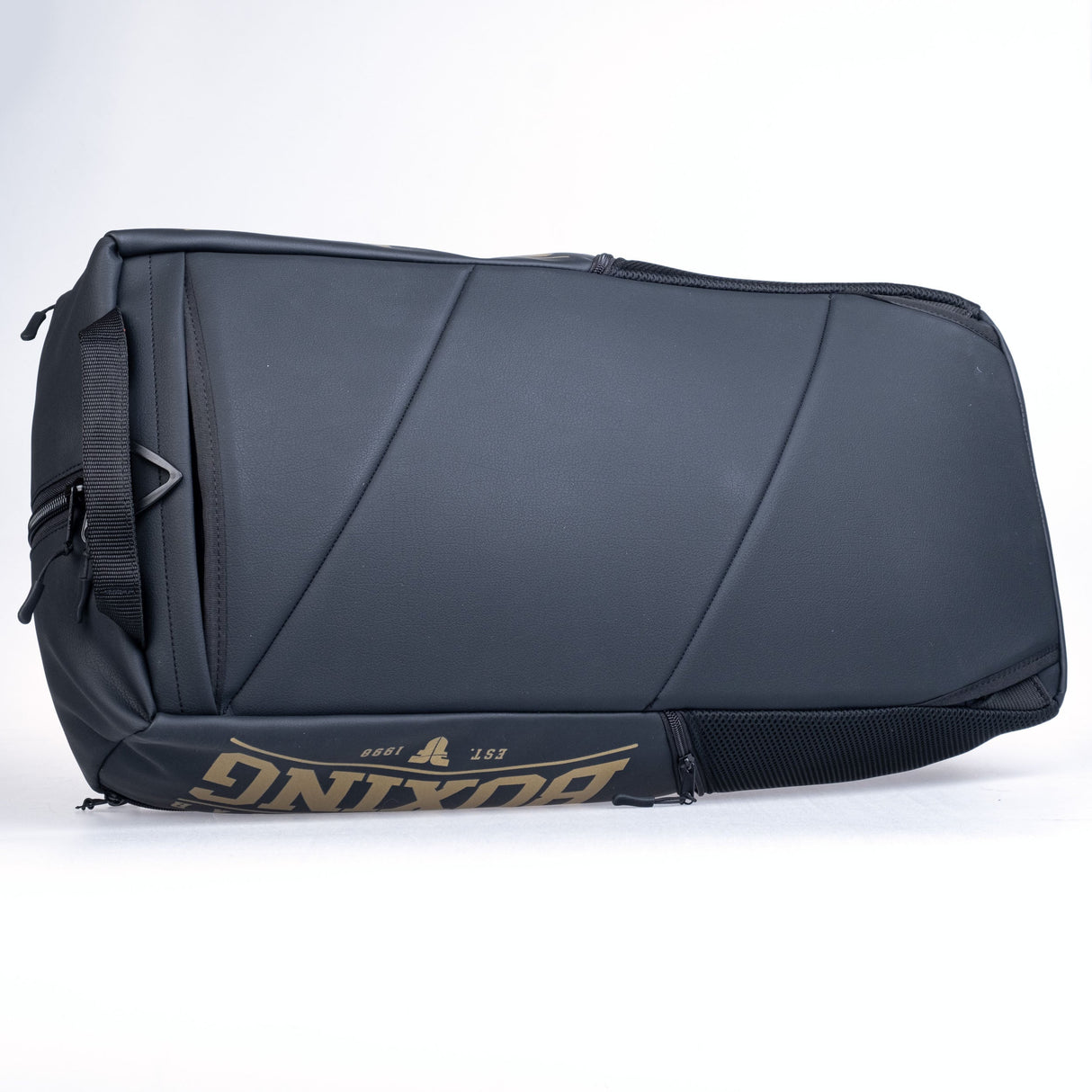 Fighter Sporttasche Boxen – schwarz/gold, Kunstleder