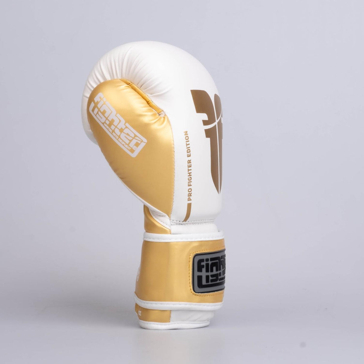 Fighter Boxhandschuhe Training PU – weiß/gold, FBG-TRP-002