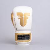 Fighter Boxhandschuhe Training PU – weiß/gold, FBG-TRP-002