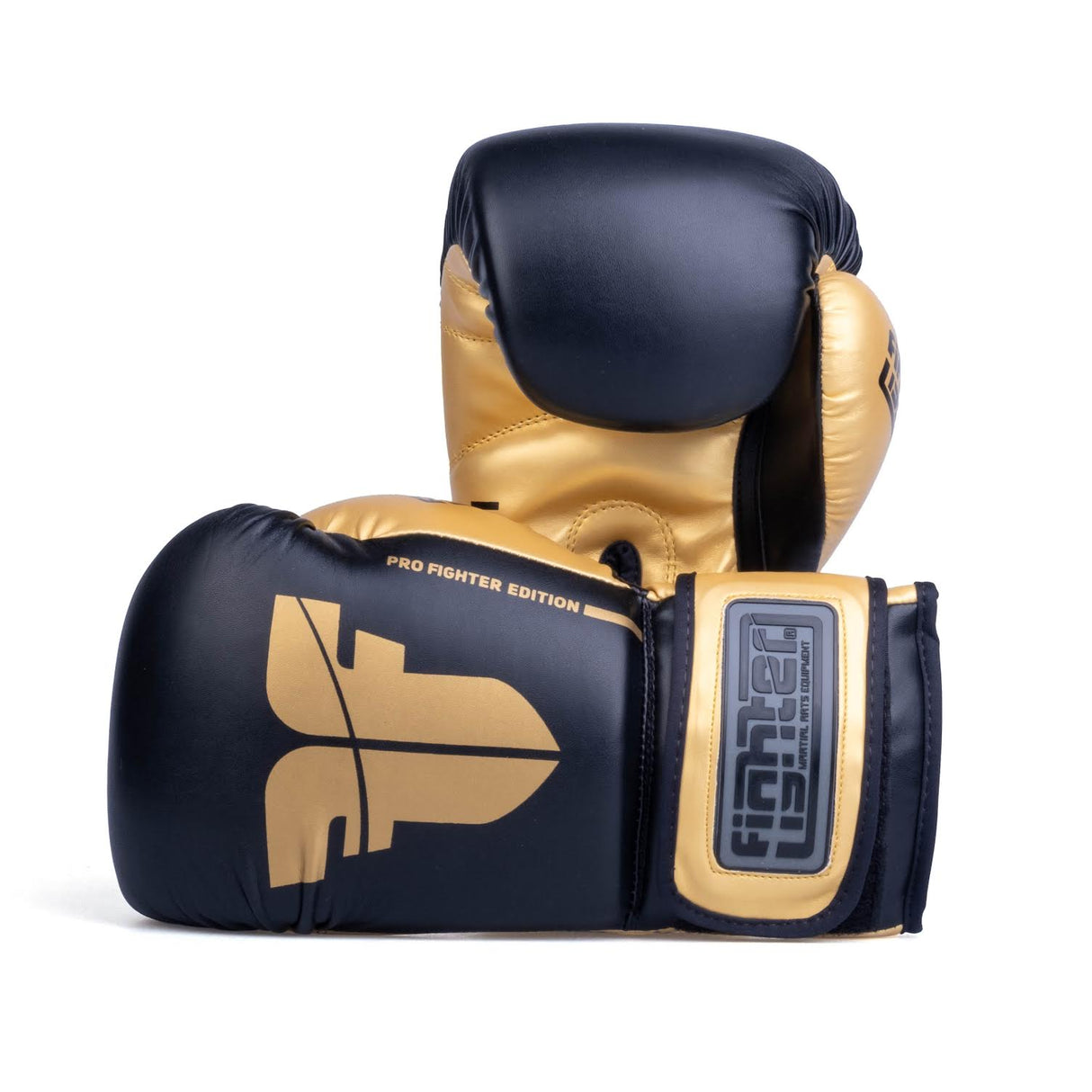 Fighter Boxhandschuhe Training PU – schwarz/gold, FBG-TRP-001