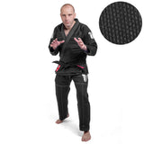 Fighter BJJ Kimono Rice Straw – schwarz, BJJBL-09