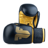 Fighter Boxhandschuhe Round – schwarz/gold, 1376-RNDXG