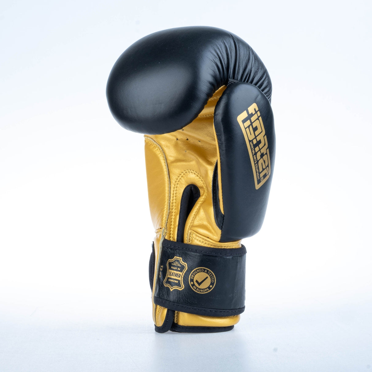 Fighter Boxhandschuhe Round – schwarz/gold, 1376-RNDXG