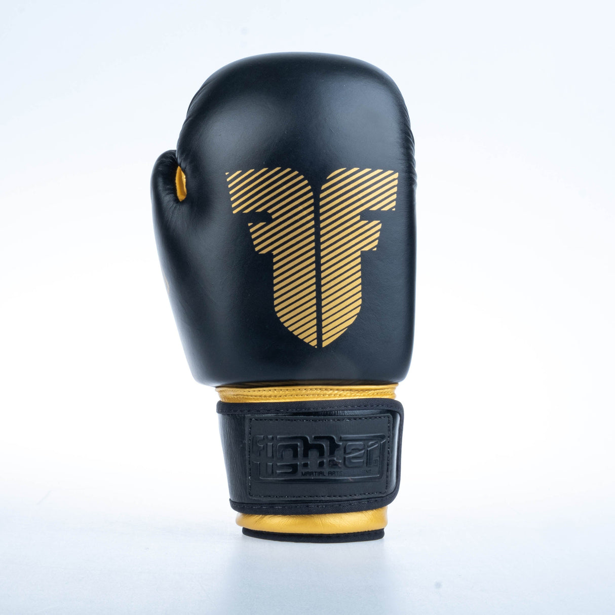 Fighter Boxhandschuhe Round – schwarz/gold, 1376-RNDXG