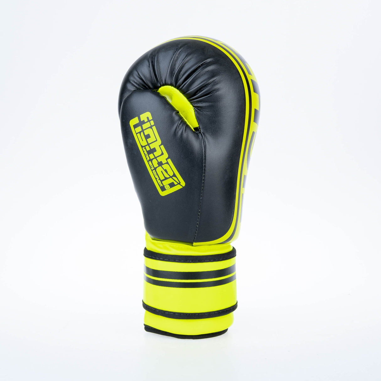 Fighter Boxhandschuhe Basic Stripe – neongelb/schwarz
