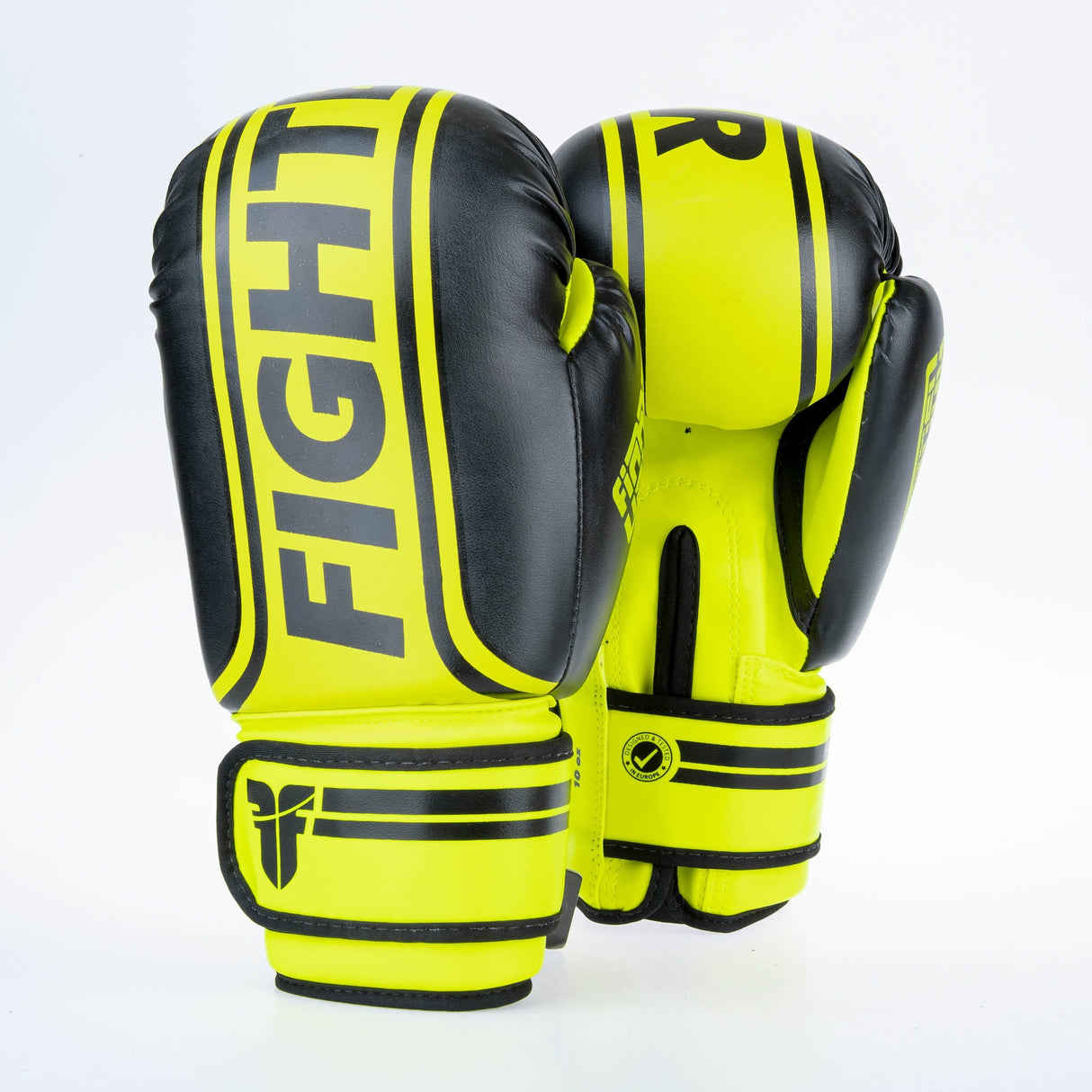 Fighter Boxhandschuhe Basic Stripe – neongelb/schwarz