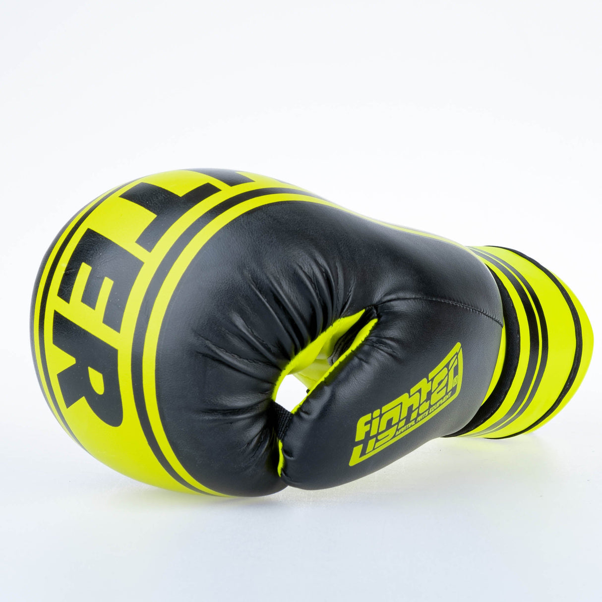 Fighter Boxhandschuhe Basic Stripe – neongelb/schwarz