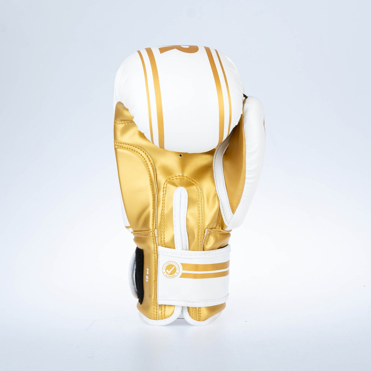 Fighter Boxhandschuhe Basic Stripe – weiß/gold