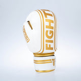 Fighter Boxhandschuhe Basic Stripe – weiß/gold