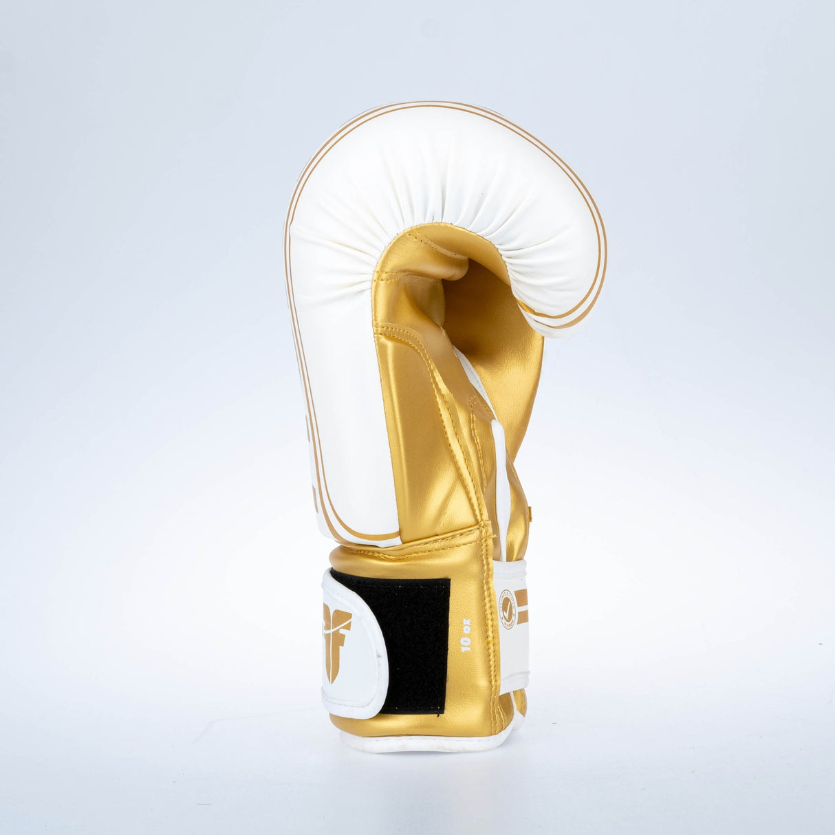 Fighter Boxhandschuhe Basic Stripe – weiß/gold