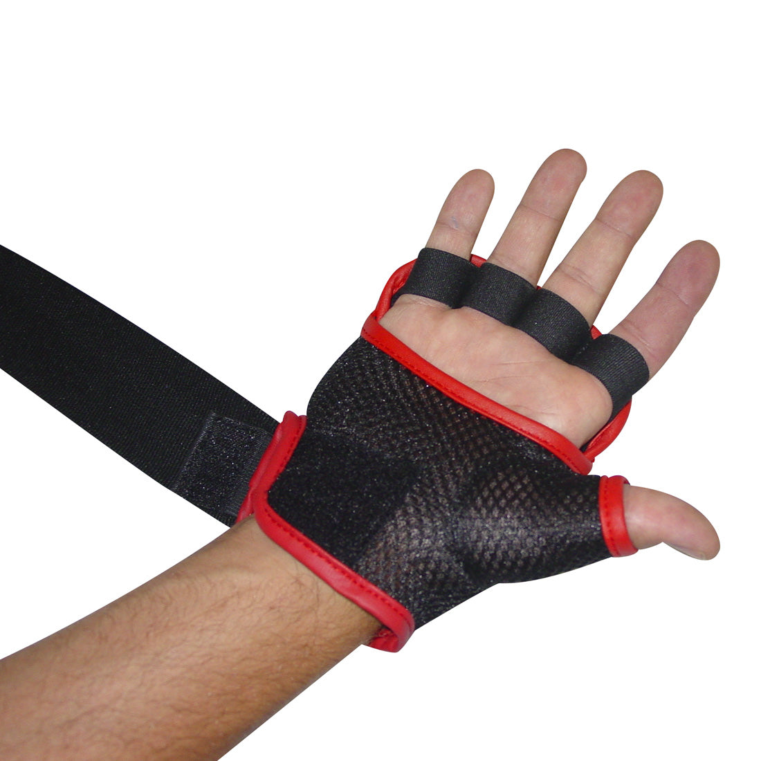 Fighter Gel-Handbandagen – schwarz/rot, JE-1628