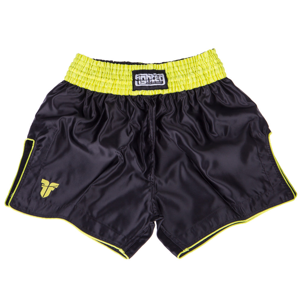 Fighter Thai Trunks Bangkok Plain – schwarz/neongelb, FP10