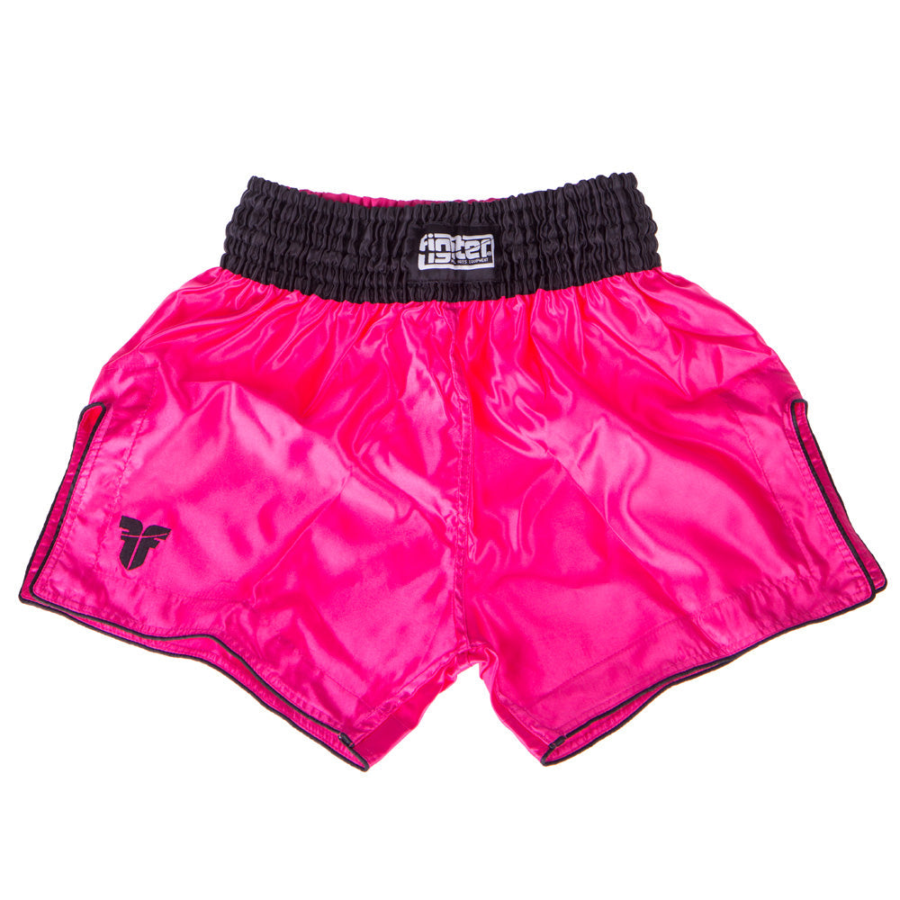 Fighter Thai-Shorts Bangkok Plain – neonpink/schwarz, FP06