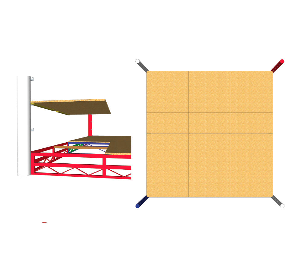 Trainingsboxring FIGHTER Stage 0,5 m – 4 Seile, TBR-SM05