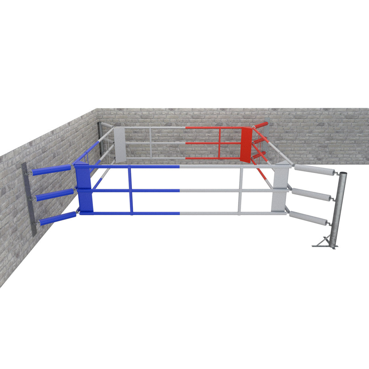 Bodenboxring Fighter Wall mit 3 Seilen, BRF-NF3W