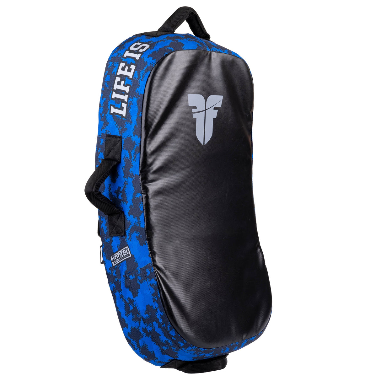 Fighter Kicking Shield – MULTI GRIP – Life is a Fight – Blue Camo, FKSH-28