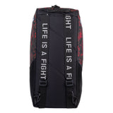 Fighter Sporttasche/Rucksack – rot mit Wabenmuster