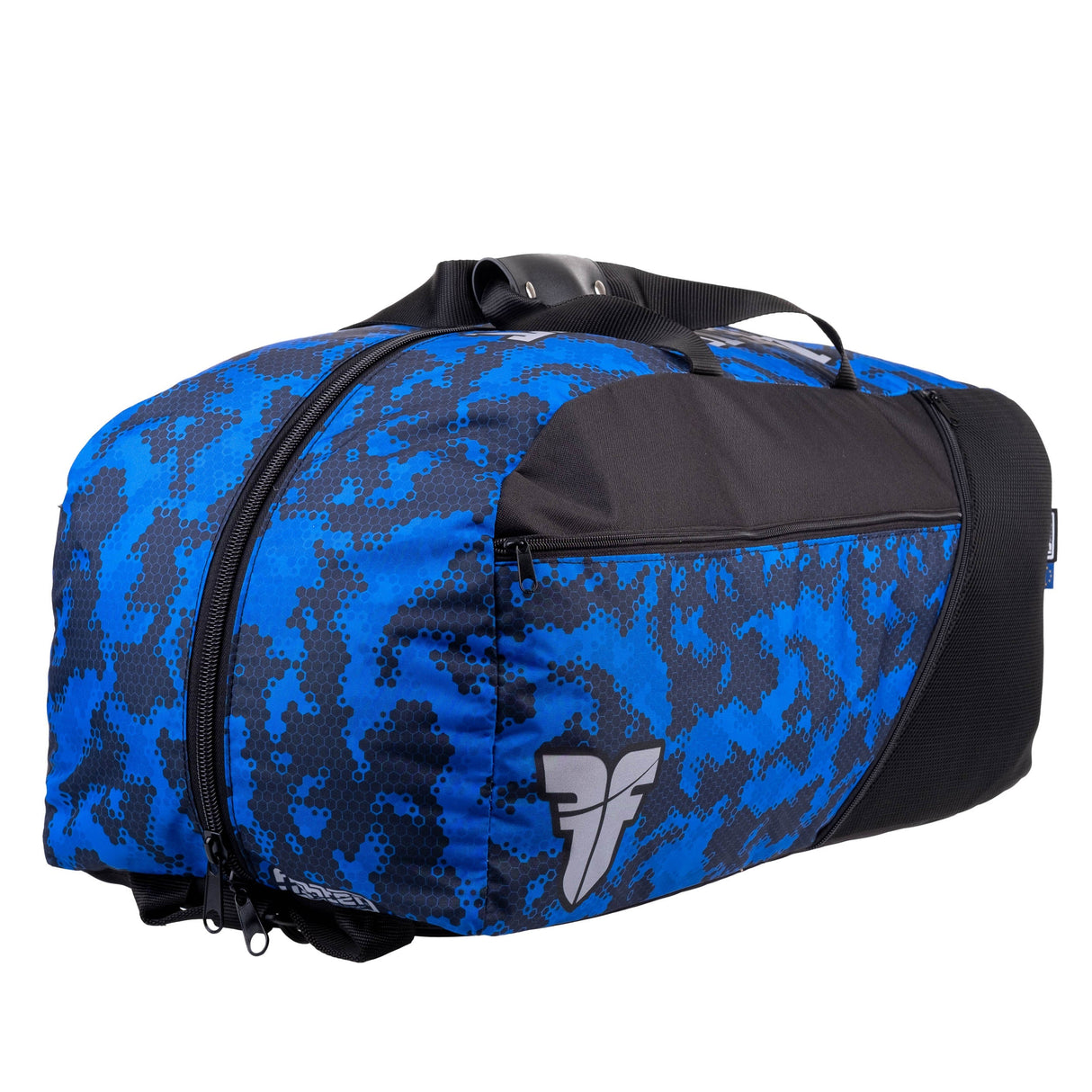 Fighter Sporttasche/Rucksack – blau mit Wabenmuster