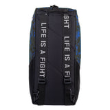 Fighter Sporttasche/Rucksack – blau mit Wabenmuster