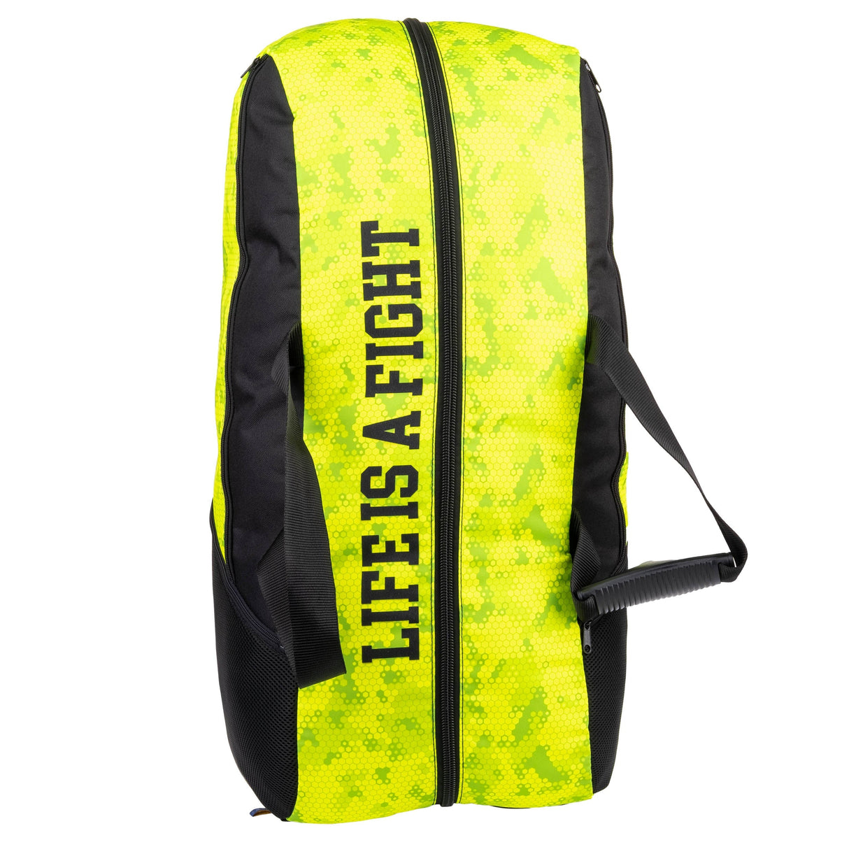 Fighter Sporttasche/Rucksack – neongelb mit Wabenmuster