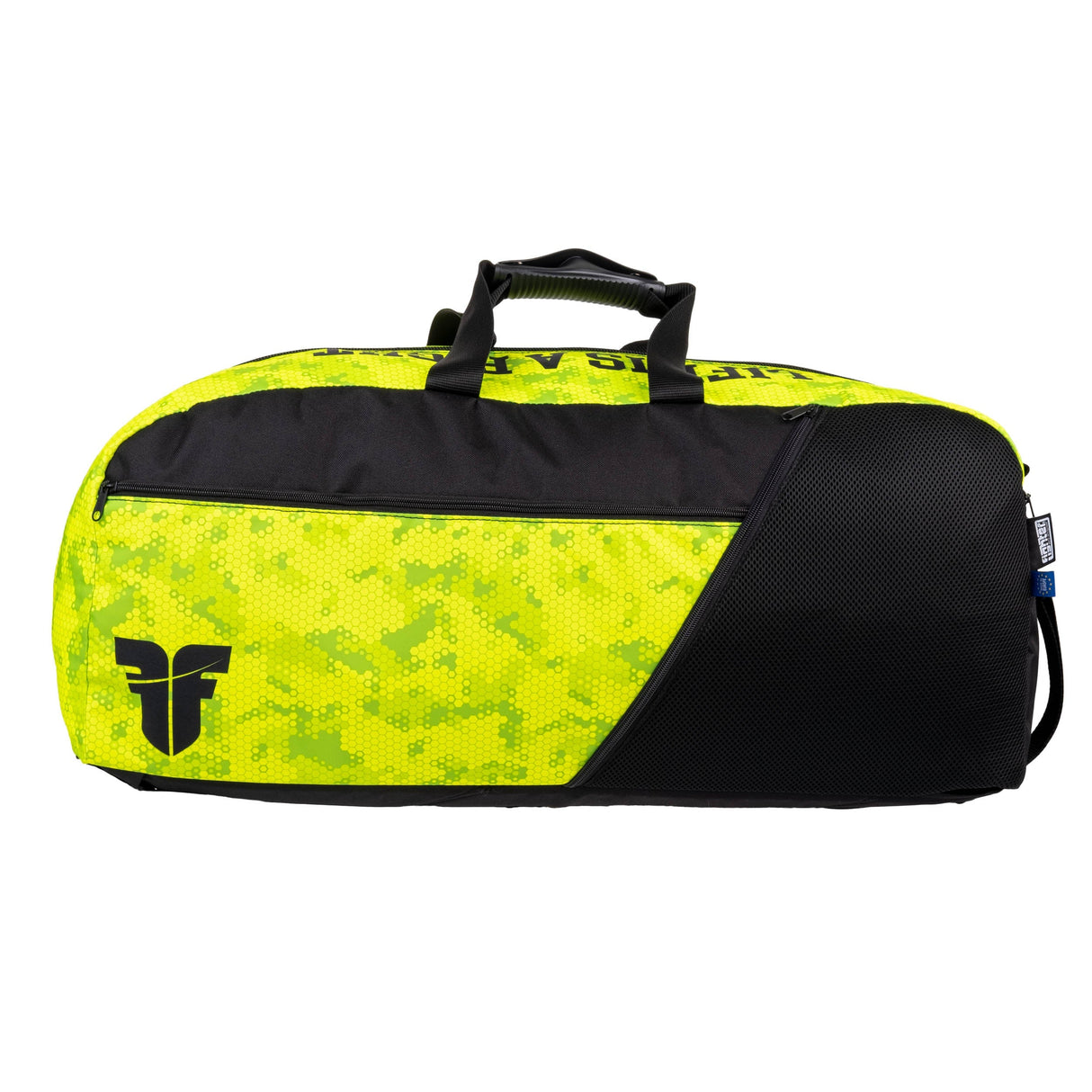 Fighter Sporttasche/Rucksack – neongelb mit Wabenmuster