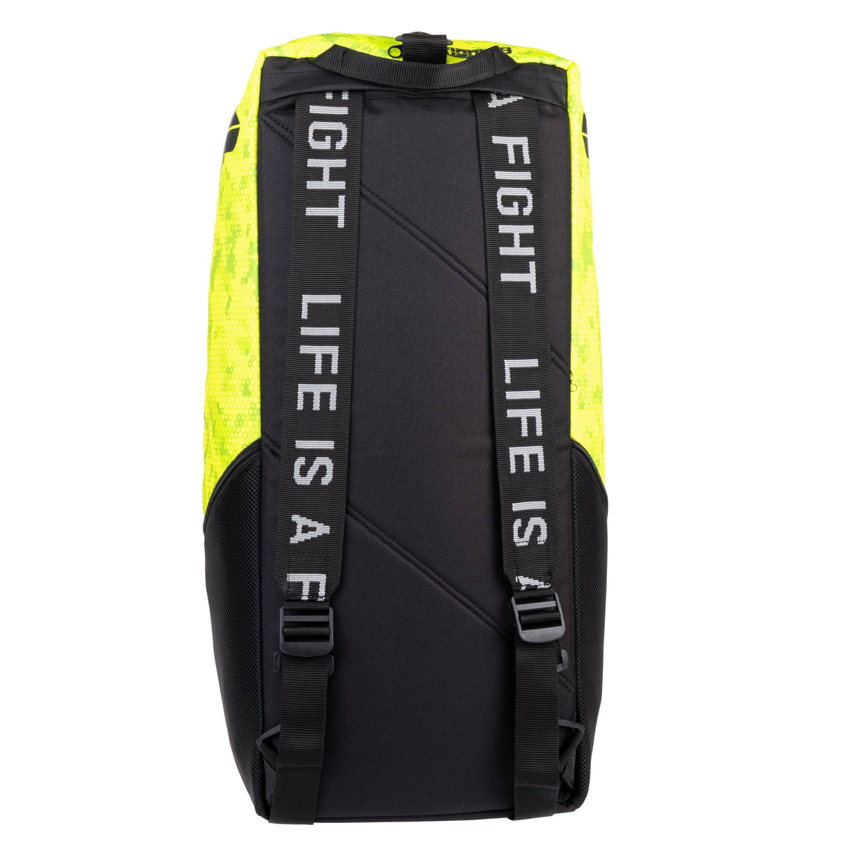 Fighter Sporttasche/Rucksack – neongelb mit Wabenmuster