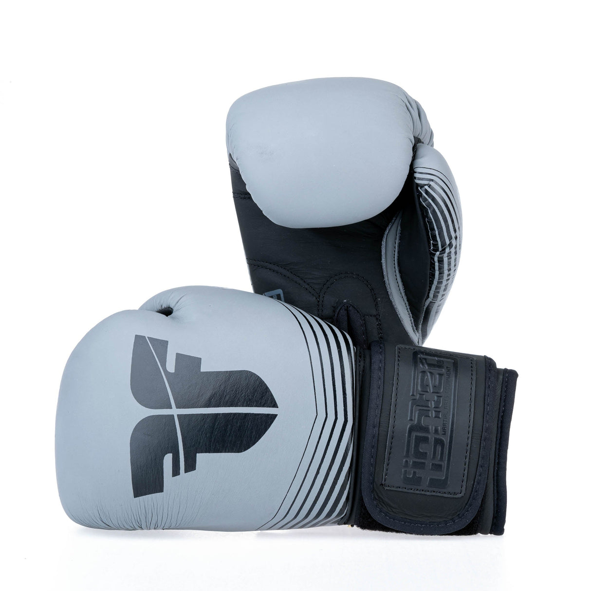 Fighter Boxhandschuhe SPLIT Stripes – grau/schwarz